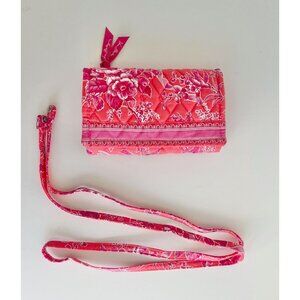 Vera Bradley Quilted Hope Toile  Clutch Wallet & Crossbody Bag In Pink